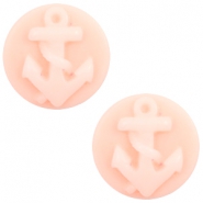 Cabochon basique cam&eacute;e 20mm ancre rose clair-blanc cass&eacute;