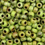 Perles de rocailles Miyuki 6/0 Opaque picasso chartreuse green 6-4515