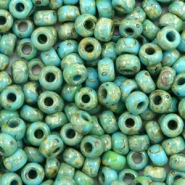 Perles de rocailles Miyuki 6/0 Opaque picasso turquoise blue 6-4514