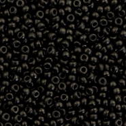 Perles de rocailles Miyuki 11/0 Opaque semi frosted black 11-401sf