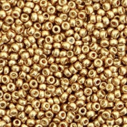 Perles de rocailles Miyuki 11/0 Duracoat galvanized champagne gold 11-4204
