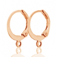 Boucles d'oreilles dormeuses DQ 12mm Dor&eacute; rose