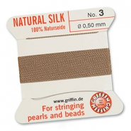 Griffin bead cord natural silk &Oslash;0.5mm Beige
