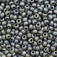Perles de rocailles Miyuki 8/0 Metallic matte silver grey 8-2002