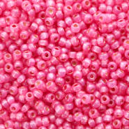 Perles de rocailles Miyuki 11/0 Duracoat silverlined dyed flamingo pink 11-4239