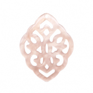 Pendentifs en r&eacute;sine losange baroque Rose d&eacute;licat