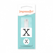 ImpressArt tampon poin&ccedil;on lettre majuscule Monogram X 10mm Argent&eacute;