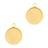 Appr&ecirc;ts en acier inox breloque / serti pour cabochon 12mm Dor&eacute;