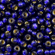 Perles de rocailles Miyuki 6/0 Duracoat silverlined dyed navy blue 6-4281