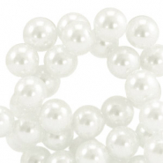 Perles en verre cirées 8mm Top Quality Blanc