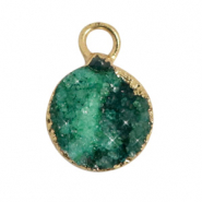 Pierres naturelles pendentifs 10mm Vert eden-doré