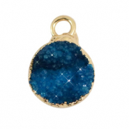 Pierres naturelles pendentifs 10mm Bleu galaxy-doré
