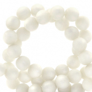 Perles Super Polaris rond 6mm mat Blanc brillant