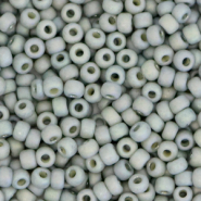 Perles de rocailles Miyuki 8/0 Opaque glazed frosted rainbow cadet grey 8-4705