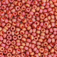 Perles de rocailles Miyuki 11/0 Opaque glazed frosted rainbow cardinal red 11-4695