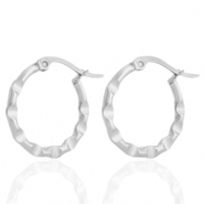 Boucles d'oreilles en acier inox créoles Argenté