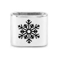 Poussoirs en métal DQ flocon de neige Mix & Match Argenté (sans nickel)