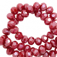 Perles à facettes 6x4mm disque Heishi Rouge grenat-pearl shine coating