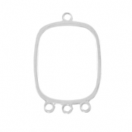 Breloques en m&eacute;tal DQ connecteur avec 3 anneaux Argent&eacute; antique (sans nickel)