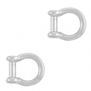 Breloques en m&eacute;tal DQ connecteur anneau Argent&eacute; antique (sans nickel)