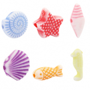 Perles acryliques été Multicolore