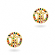 &Eacute;l&eacute;ments en laiton et zirconium arc-en-ciel tortue Dor&eacute;