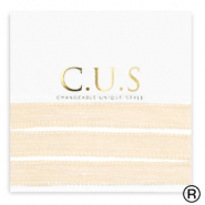 C.U.S&reg; rubans Beige paillet&eacute; p&ecirc;che