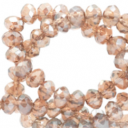 Perles à facettes 3x2mm disque Heishi Beige champagne-pearl shine coating