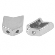 Perles en métal DQ duo beads flèche Argenté antique (sans nickel)