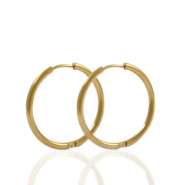 Boucles d'oreilles en acier Inox cr&eacute;oles 22mm Dor&eacute;