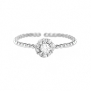 Bagues émaillée Cristal-argenté