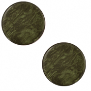 Cabochon plat 12mm Polaris Elements Lively Vert arm&eacute;e
