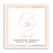 Cartes &agrave; bijoux Fleur de naissance F&eacute;vrier-Violette Lilac rose