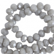 Perles &agrave; facettes 8x6mm disque Heishi Gris nuageux-pearl shine coating