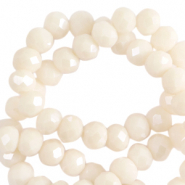 Perles &agrave; facettes 8x6mm disque Heishi Beige pristine-pearl shine coating