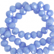 Perles &agrave; facettes 4x3mm disque Heishi Bleu ciel-pearl shine coating
