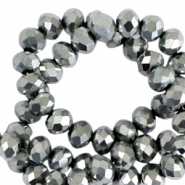 Perles à facettes 3x2mm disque Heishi Argenté-pearl shine coating