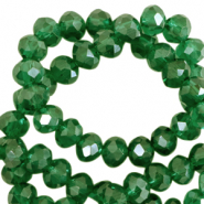 Perles à facettes 3x2mm disque Heishi Vert fairway-pearl shine coating