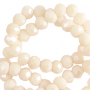 Perles à facettes 3x2mm disque Heishi Beige pristine-pearl shine coating