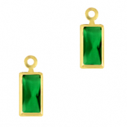 Pendentifs en verre Crystal Glass rectangle Vert classique-doré