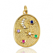 M&eacute;tal TQ laiton breloques lune et &eacute;toile Dor&eacute;