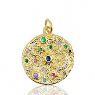 M&eacute;tal TQ laiton breloques lune et &eacute;toile Dor&eacute;