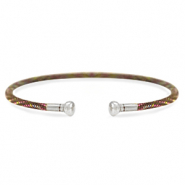 Bijoux C.U.S&reg; bracelet jonc Marron-argent&eacute;