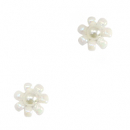 Perles Miyuki fleur 7mm Blanc