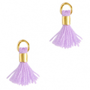 Pompons 0.7cm Dor&eacute;-Violet bruy&egrave;re