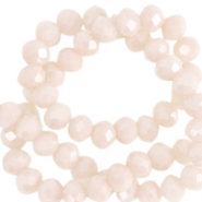 Perles à facettes 4x3mm disque Heishi Beige crème au beurre-pearl shine coating