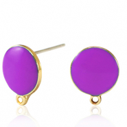 Appr&ecirc;ts en m&eacute;tal DQ puce d'oreille Dor&eacute;-violet (sans nickel)