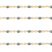 Appr&ecirc;ts en acier inox cha&icirc;ne maille jaseron 1mm&nbsp;Vert olive-dor&eacute;