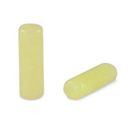 Pierres naturelles perles Serpentine tube Jaune lime