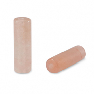 Pierres naturelles perles Quartz tube Rose pêche